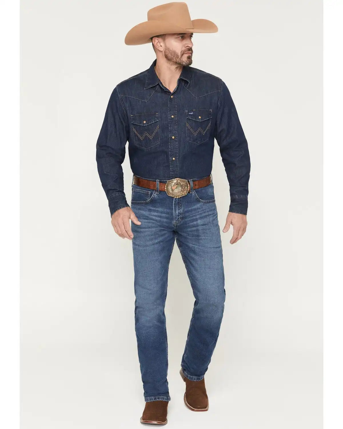 Wrangler 20X Men's 44MWX Barlow Medium Wash Slim Straight Stretch Denim Jeans