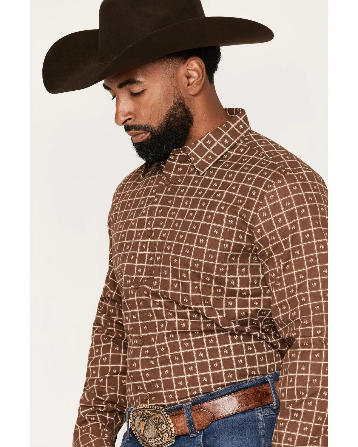 Gibson Trading Co Men's Easy Rider Check Print Long Sleeve Button-Down Western Shirt