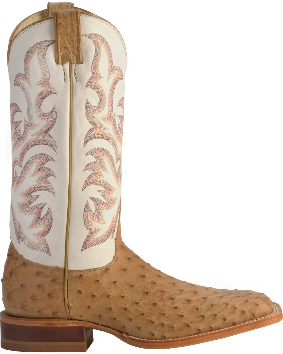 Justin Men's AQHA Full-Quill Ostrich Western Boots - Broad Square Toe