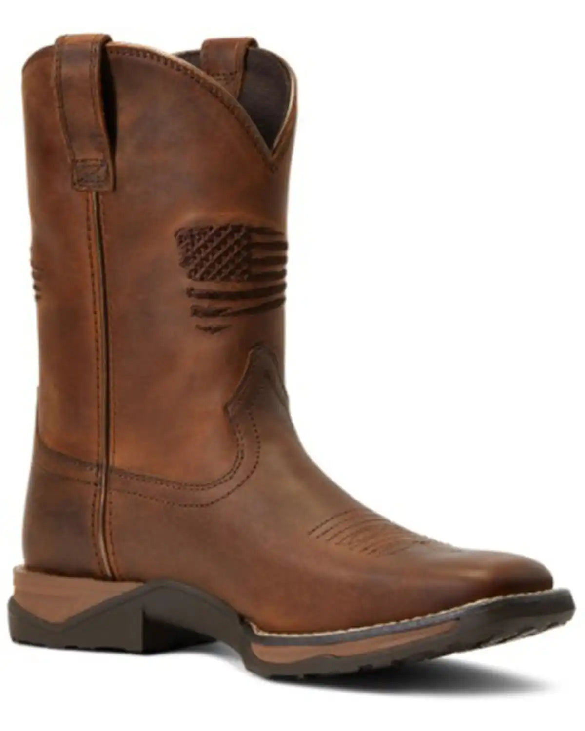 Ariat Boys' Anthem Patriot Distressed Western Boot - Square Toe