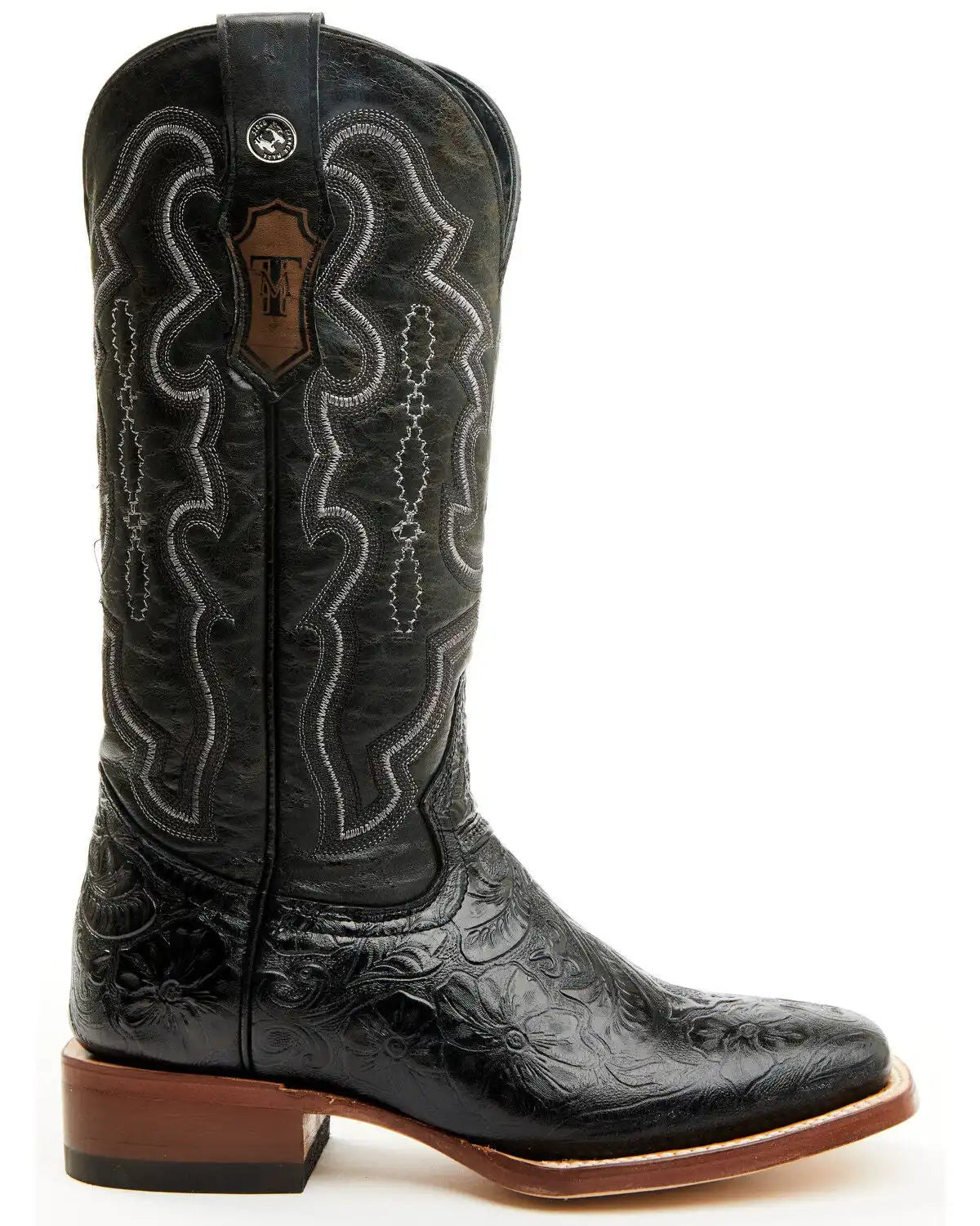 Tanner Mark Women's Mendocino Tooled Western Boots - Broad Square Toe