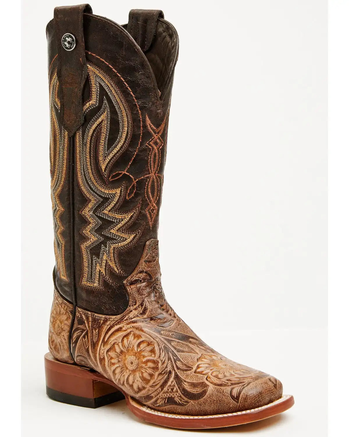 Tanner Mark Women's Jungle Tooled Tall Western Boots - Broad Square Toe