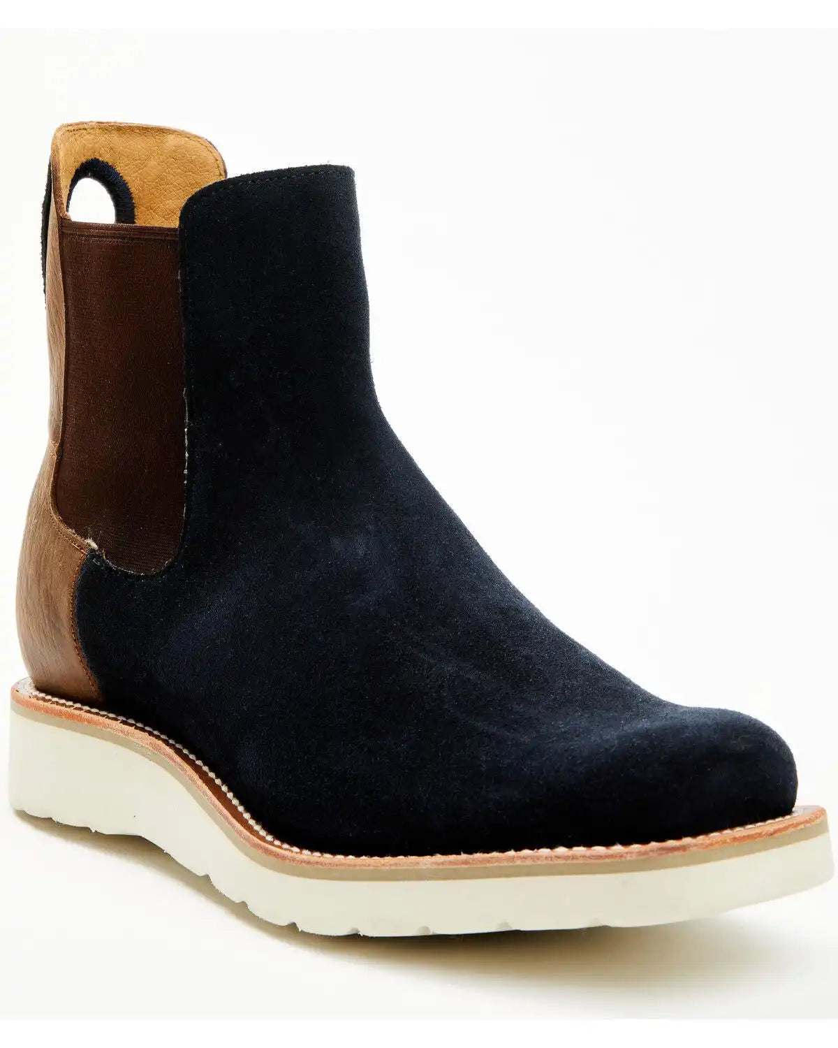 Horse Power Men's Marine Suede Chelsea Boots - Square Toe