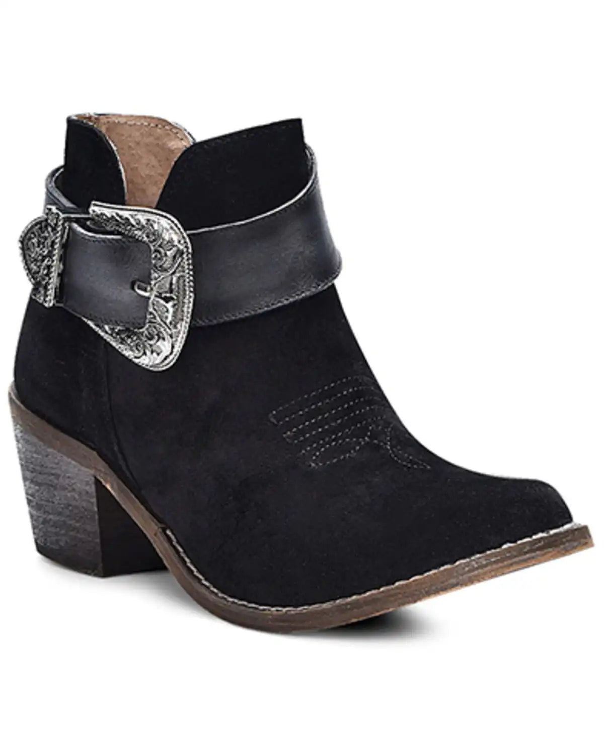 Circle G Women's Buckle Ankle Booties - Round Toe