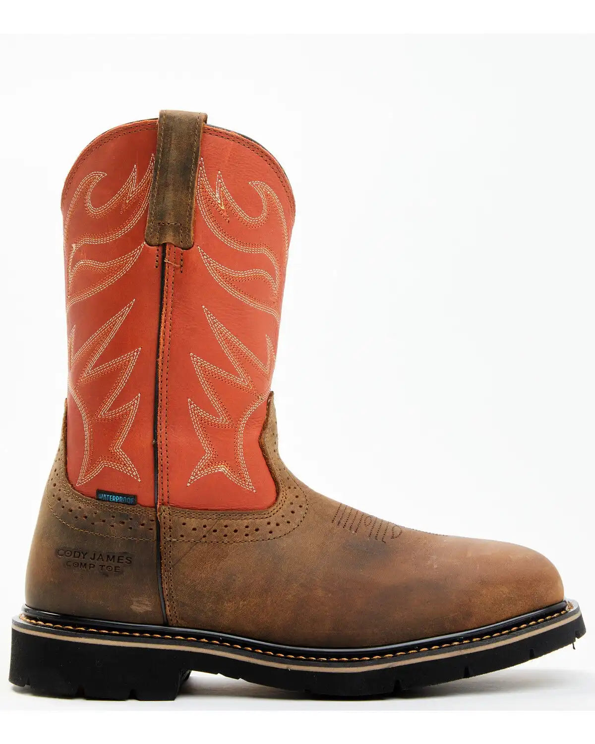Cody James Men's Mustang Pull-On Waterproof Work Boots - Composite Toe