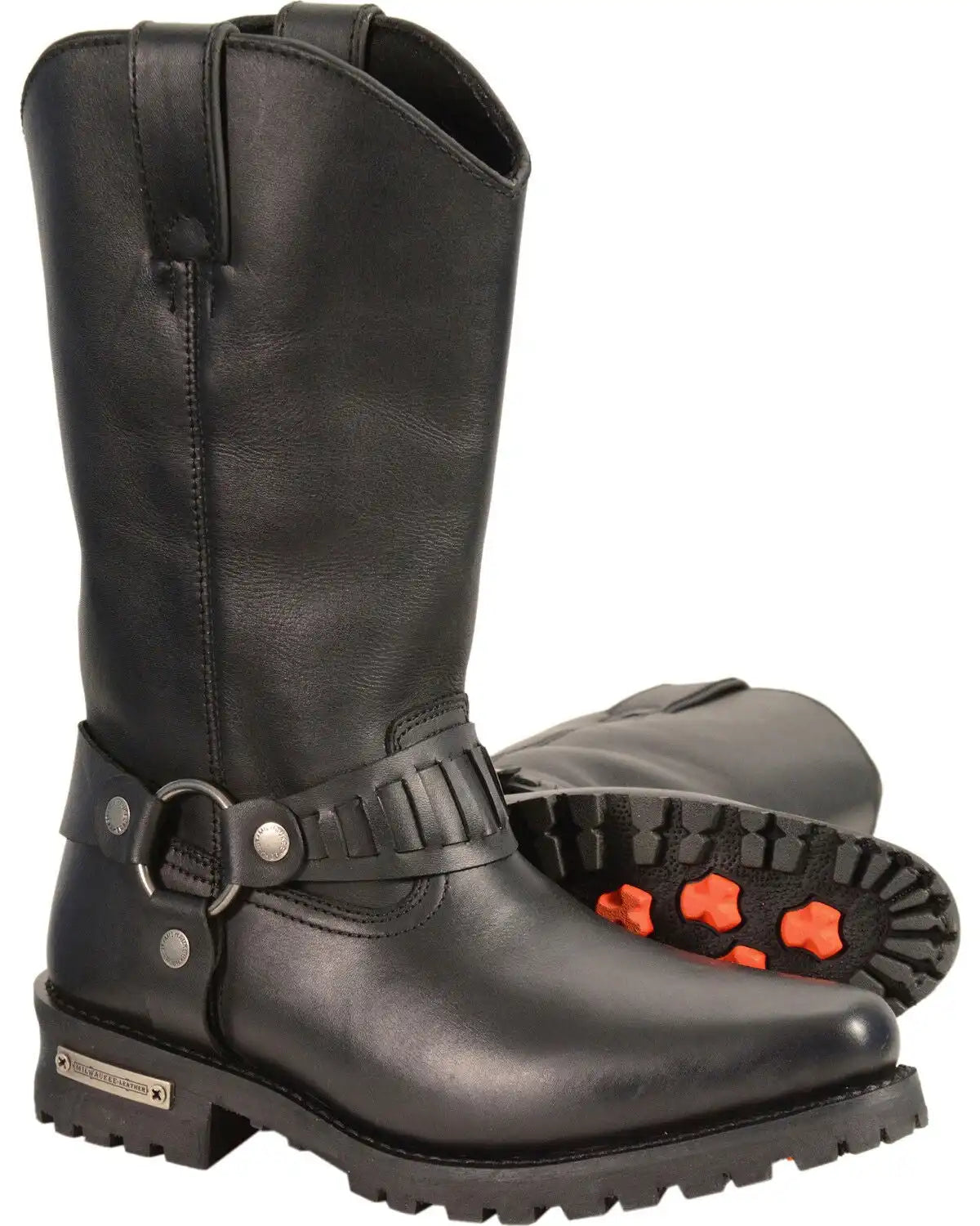 Milwaukee Leather Men's 11" Western Style Harness Boots - Square Toe