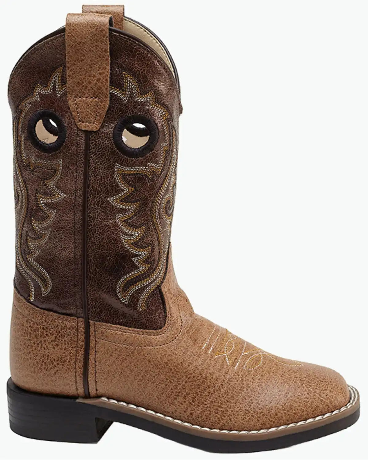 Old West Little Boys' Crackle Western Boots - Broad Square Toe