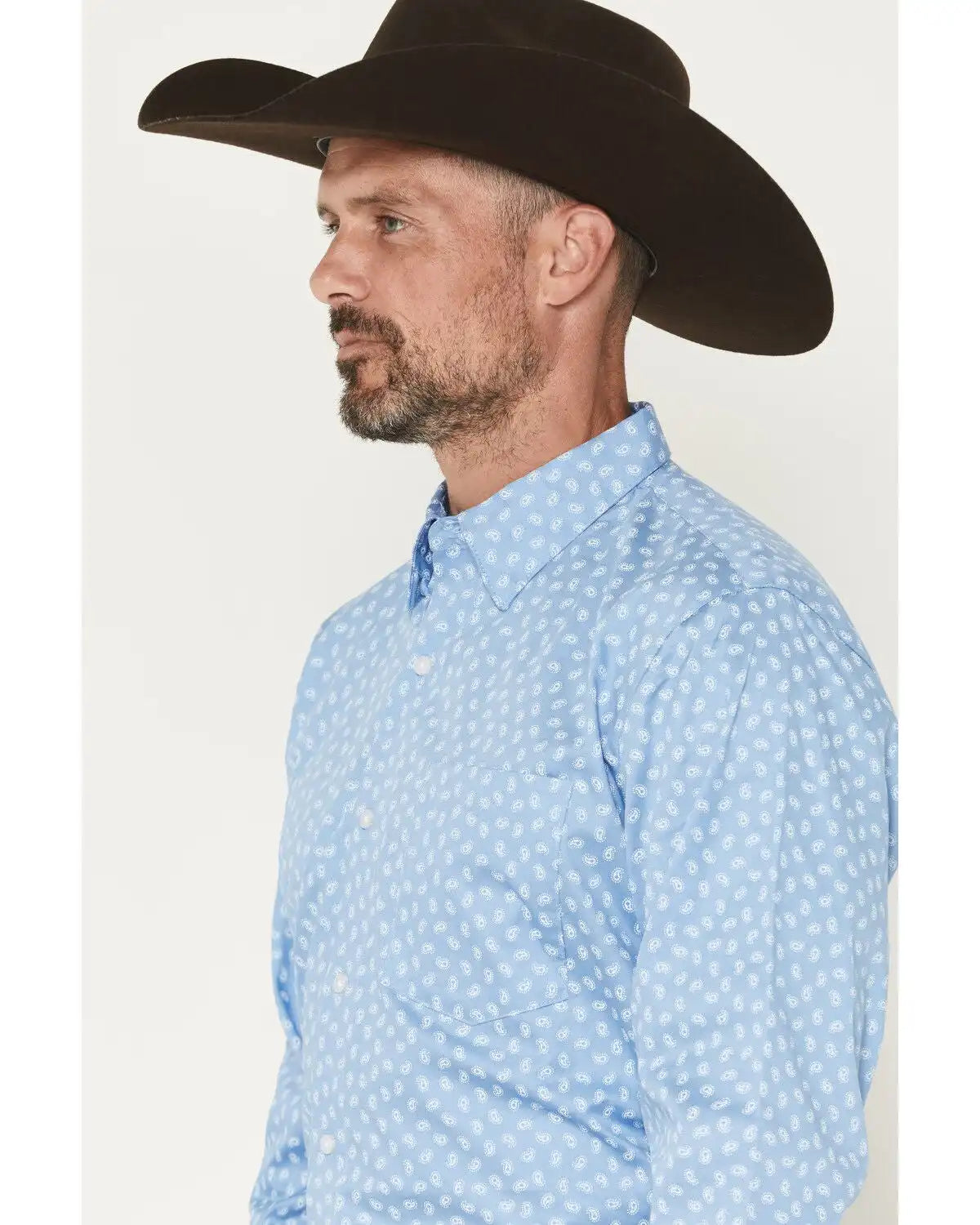Wrangler X Cody Johnson Men's Geo Print Long Sleeve Button-Down Western Shirt