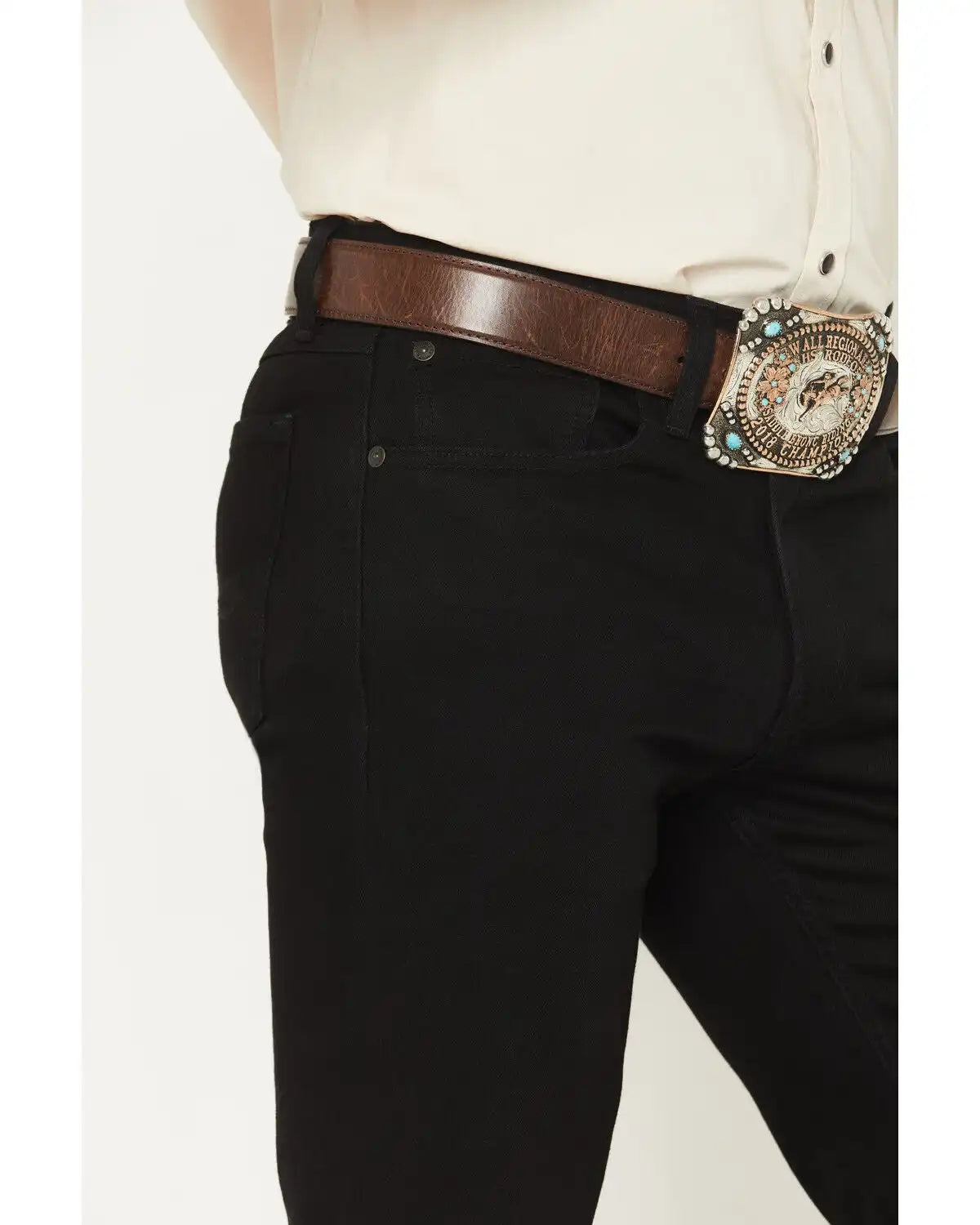 RANK 45® Men's Midnight Wash Brock Relaxed Bootcut Performance Stretch Denim Jeans