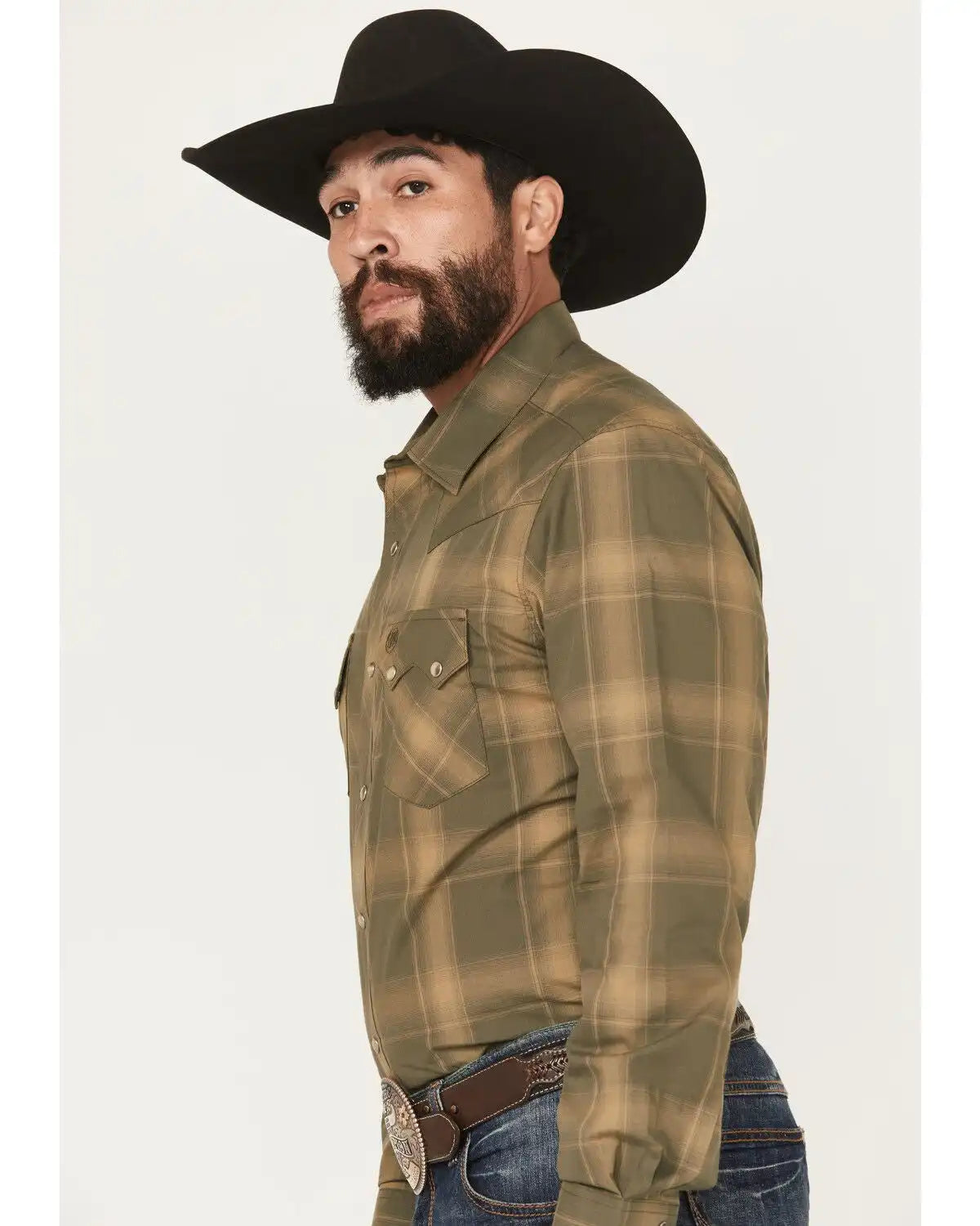 Wrangler Retro Men's Plaid Print Long Sleeve Snap Western Shirt