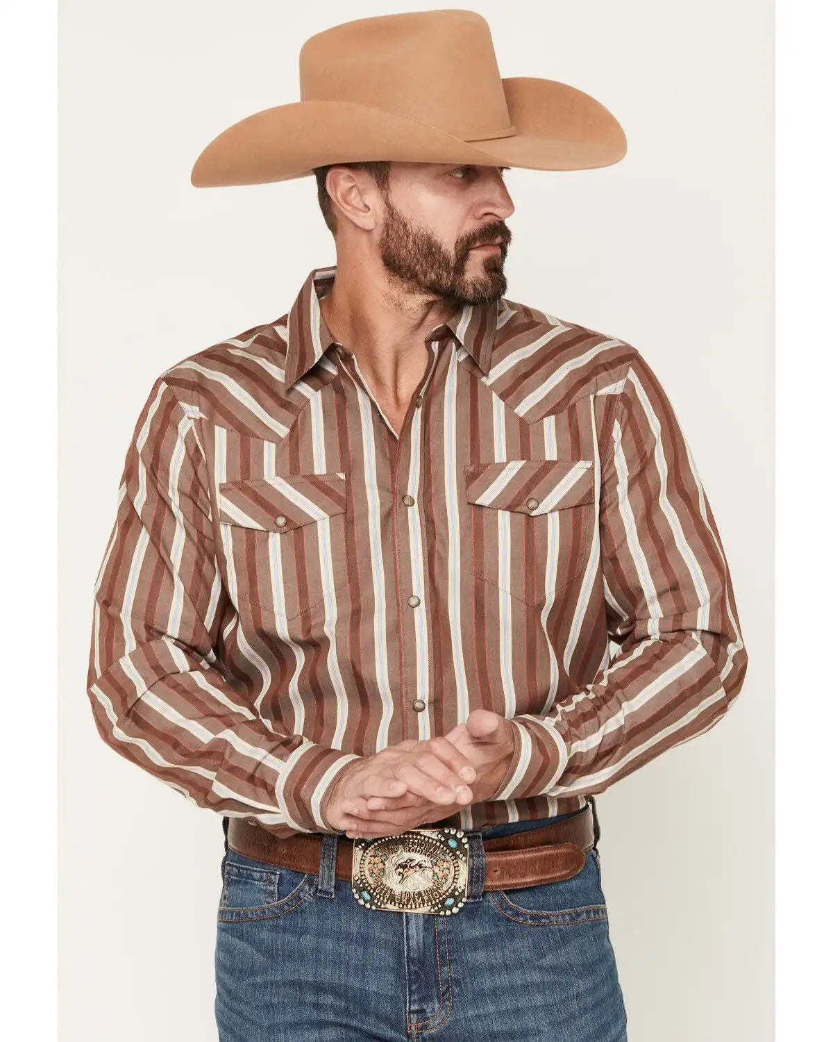 Gibson Trading Co Men's Cruise Control Stripe Print Long Sleeve Snap Western Shirt