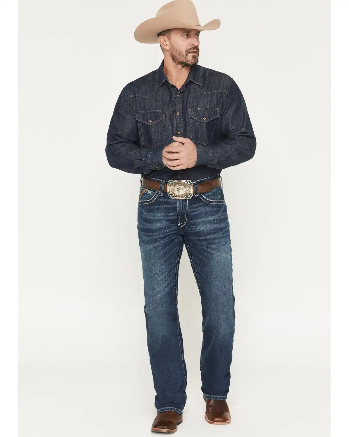 Ariat Men's Boot Barn Exclusive M4 Adkins Dark Wash Relaxed Fit Stretch Bootcut Jeans