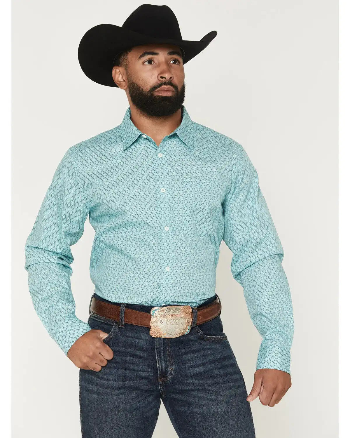 Gibson Trading Co Men's River Flow Medallion Print Long Sleeve Button-Down Western Shirt - Tall