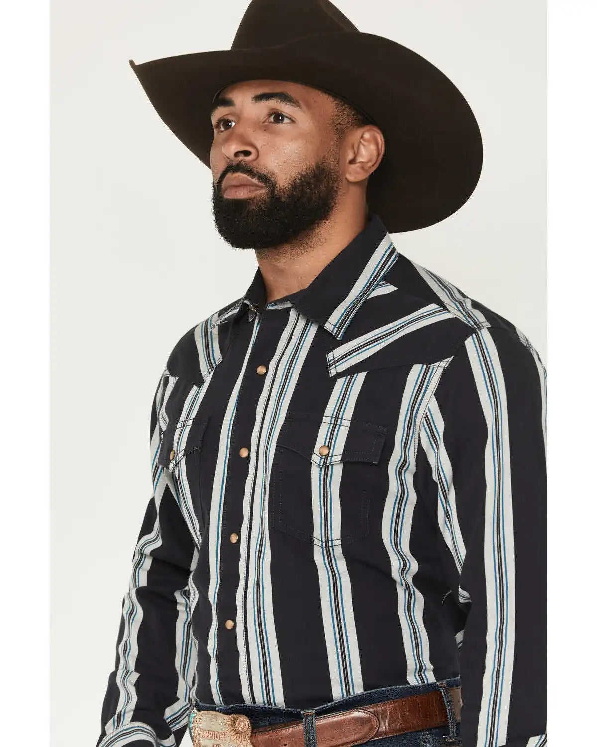 Wrangler Men's Boot Barn Exclusive Retro Stripe Print Long Sleeve Snap Western Shirt