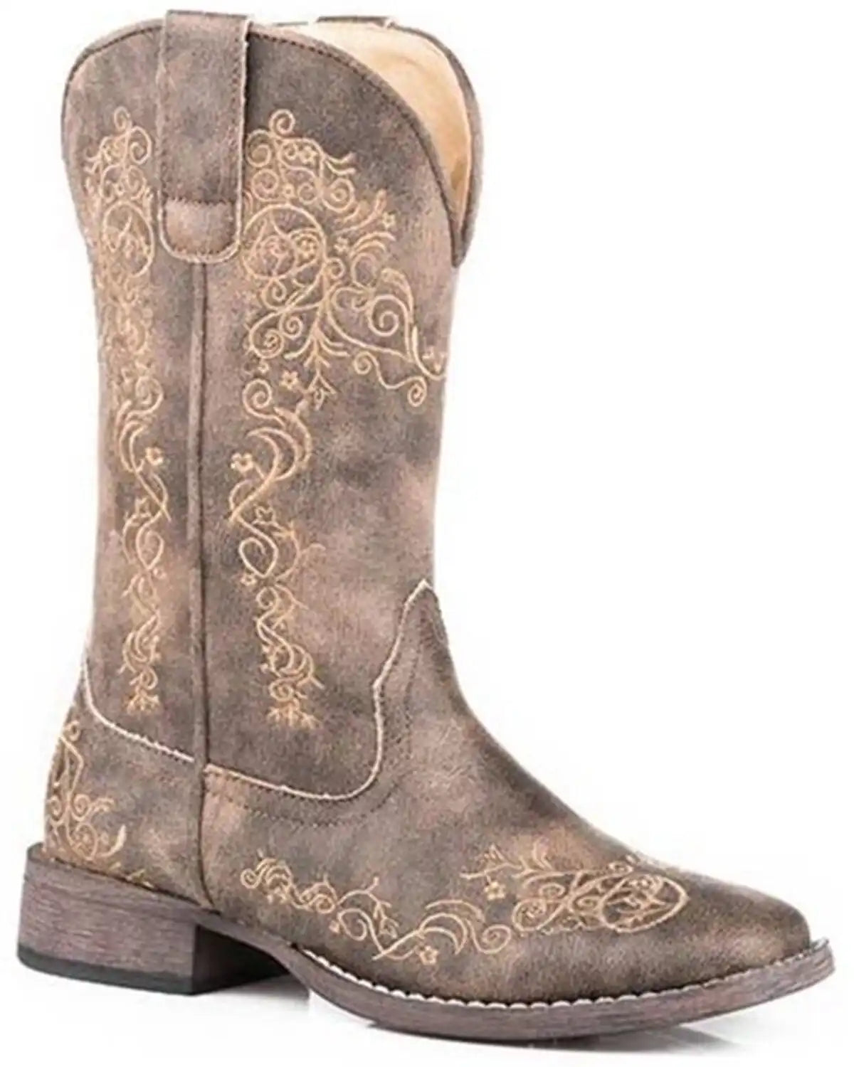 Roper Women's Riley Scroll Vintage Faux Performance Western Boots - Square Toe