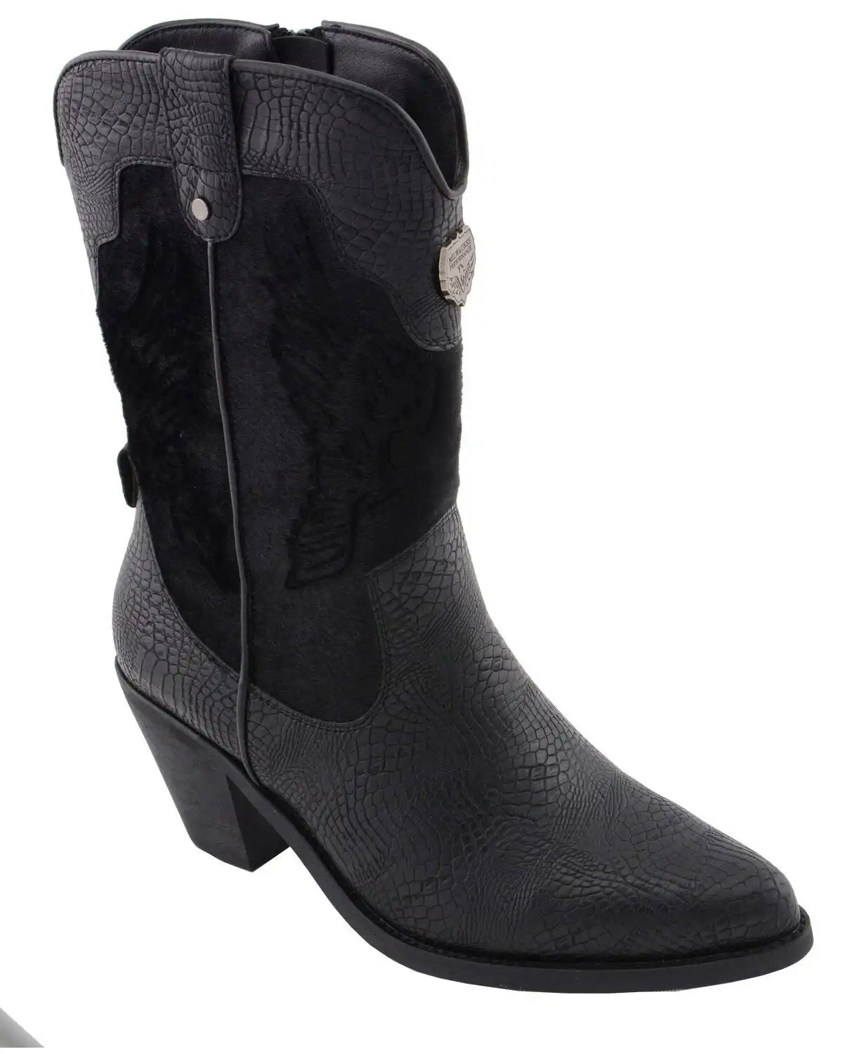 Milwaukee Leather Women's Snake Print Western Boots - Round Toe