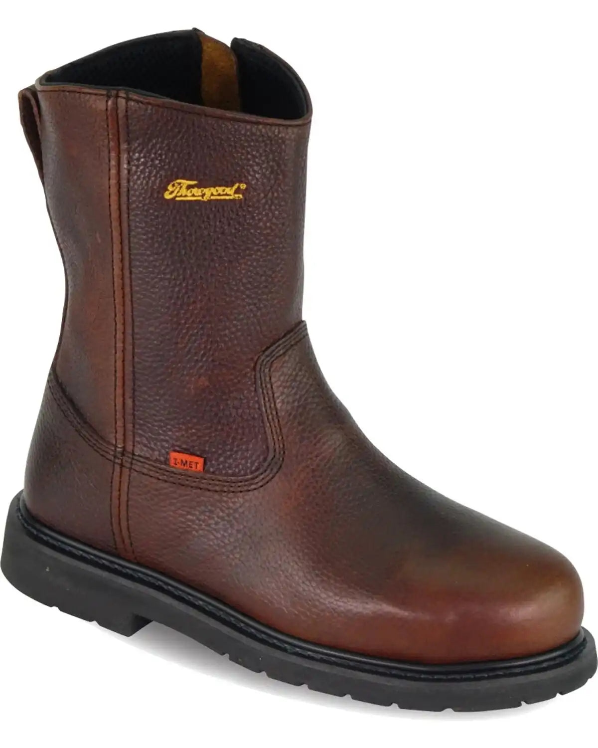 Thorogood Men's 8" Internal Metguard Side Zip Wellington Work Boots - Steel Toe