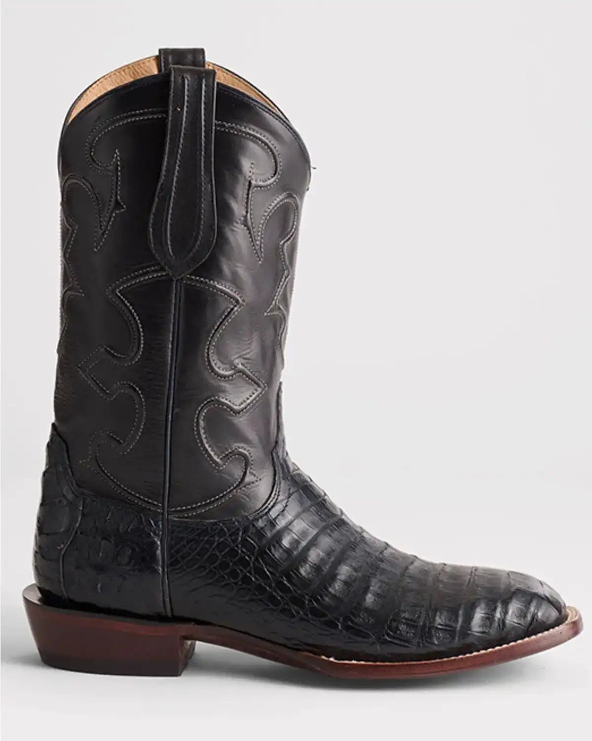 Lucchese Men's Exotic Caiman Skin Western Boots - Broad Square Toe