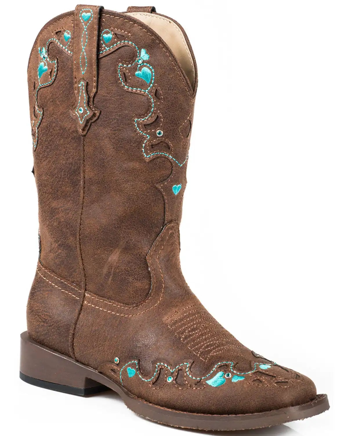 Roper Girls' Vintage Crystal Western Boots - Square Toe