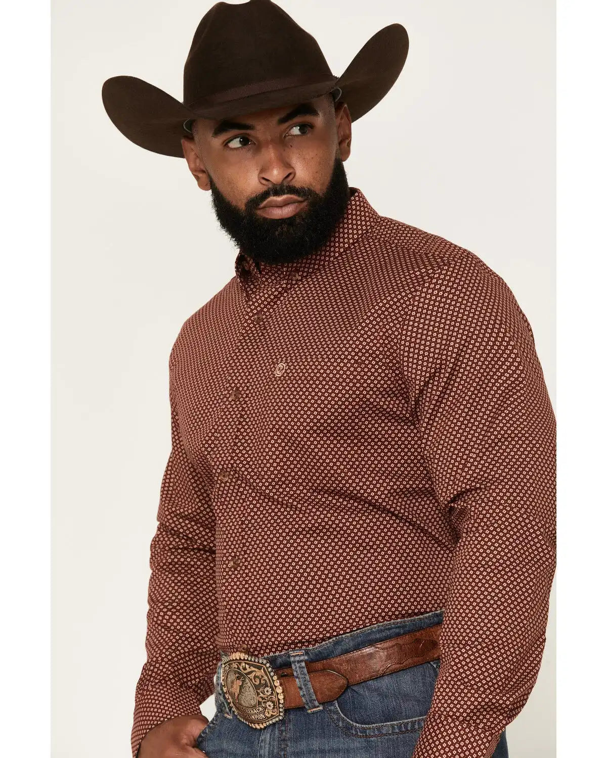 Cody James Men's NFR Geo Print Long Sleeve Button-Down Stretch Western Shirt