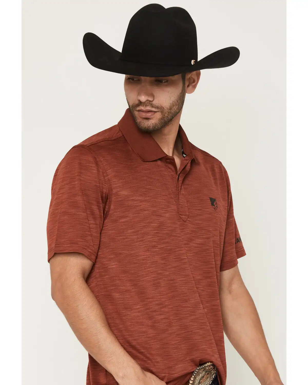 RANK 45® Men's Heeler Heathered Solid Short Sleeve Polo