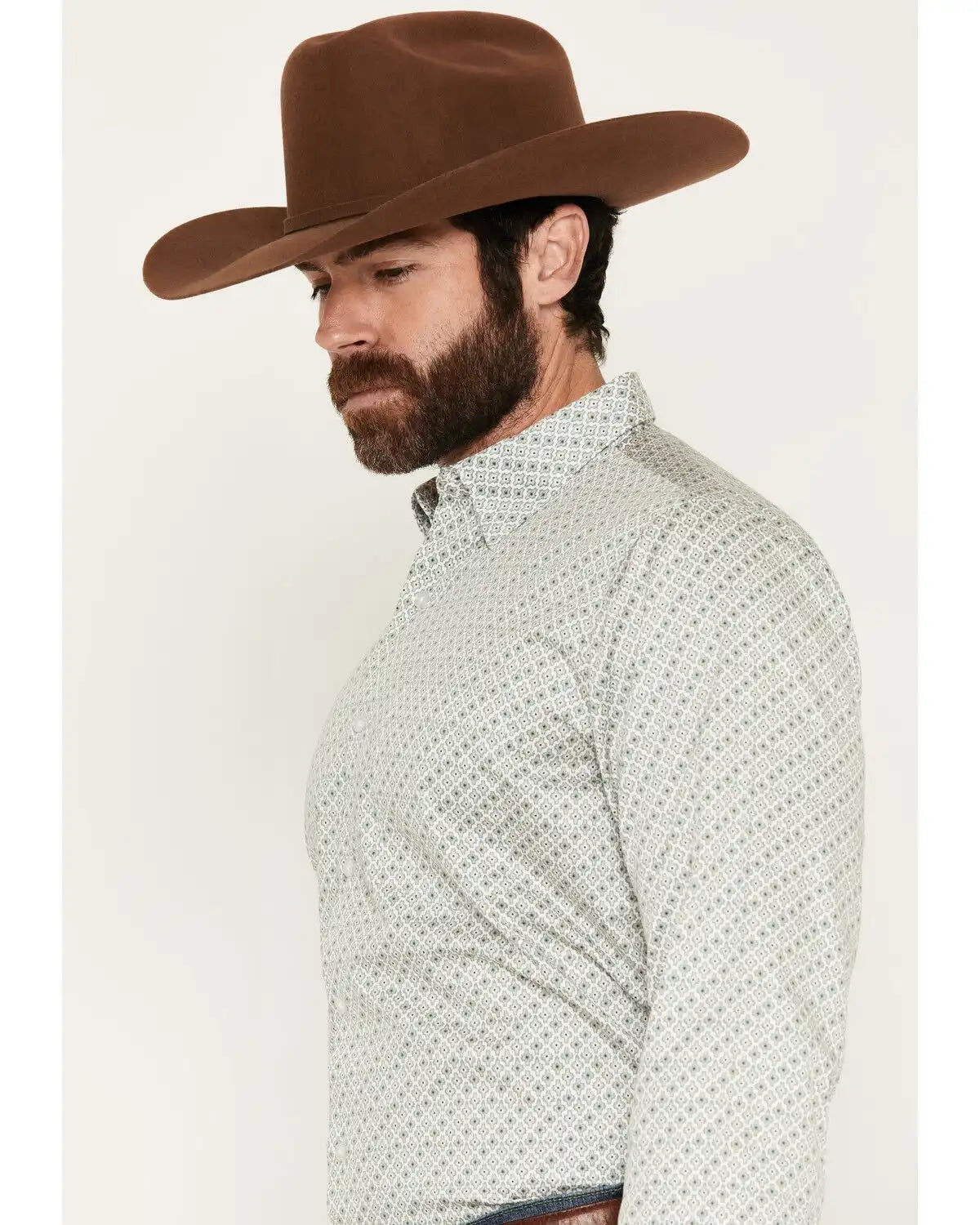 Wrangler X Cody Johnson Men's Medallion Print Long Sleeve Button-Down Western Shirt