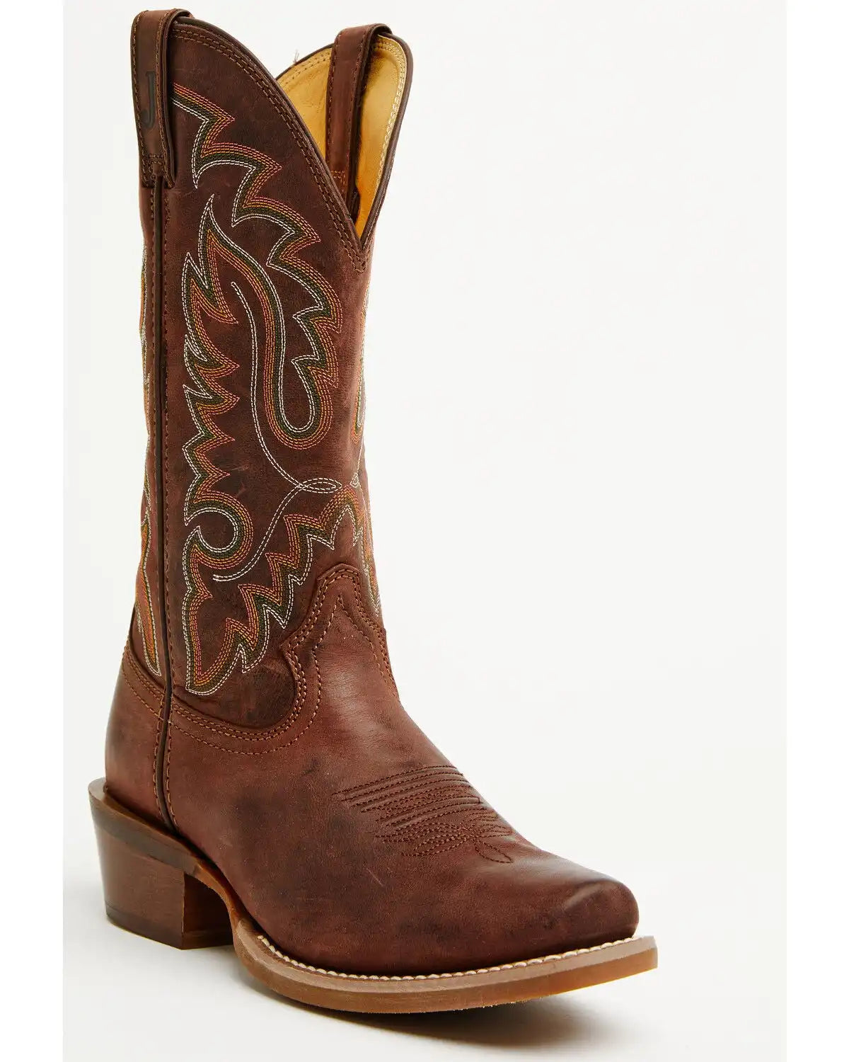 Justin Men's Frontier Cowboy Town Bay Performance Western Boots - Square Toe