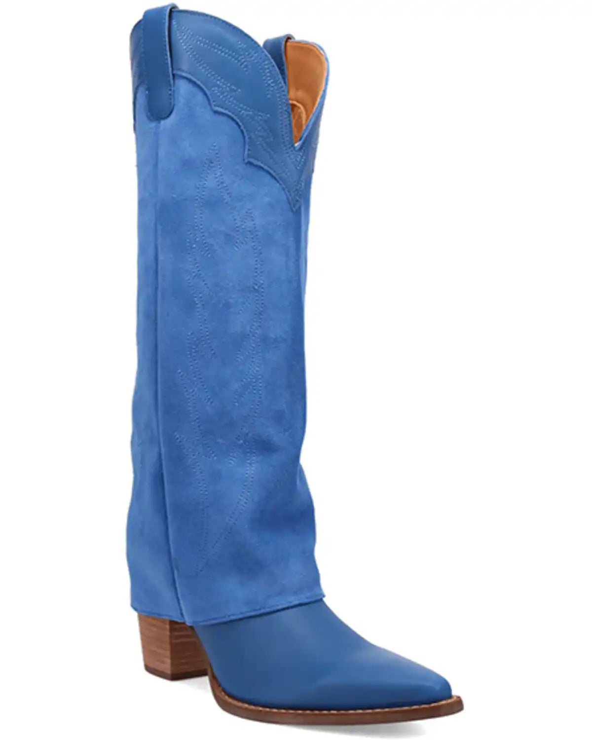 Dingo Women's Cuffed Wild Fire Suede Tall Western Boots - Round Toe