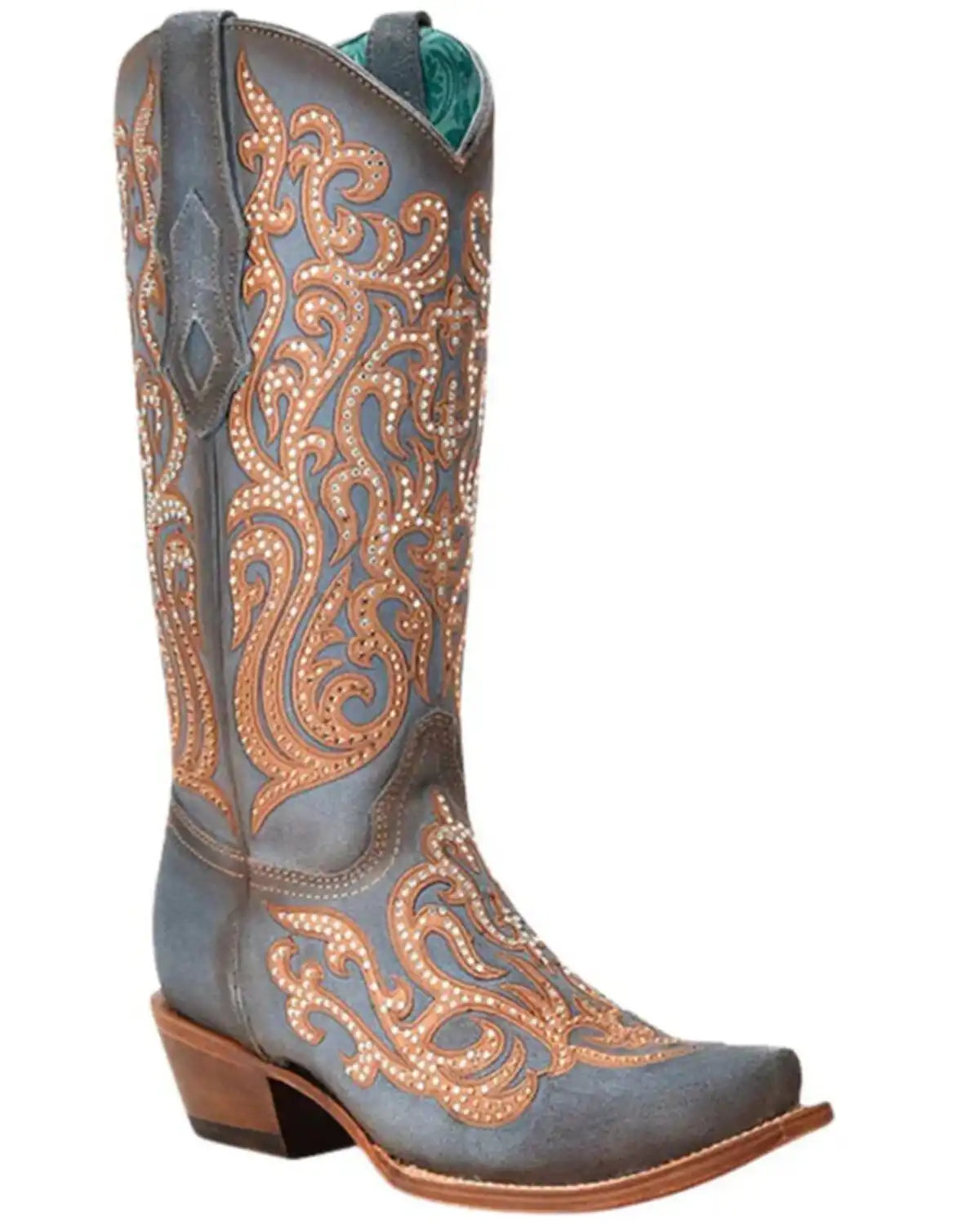 Corral Women's Embroidered Overlay Western Boots - Snip Toe