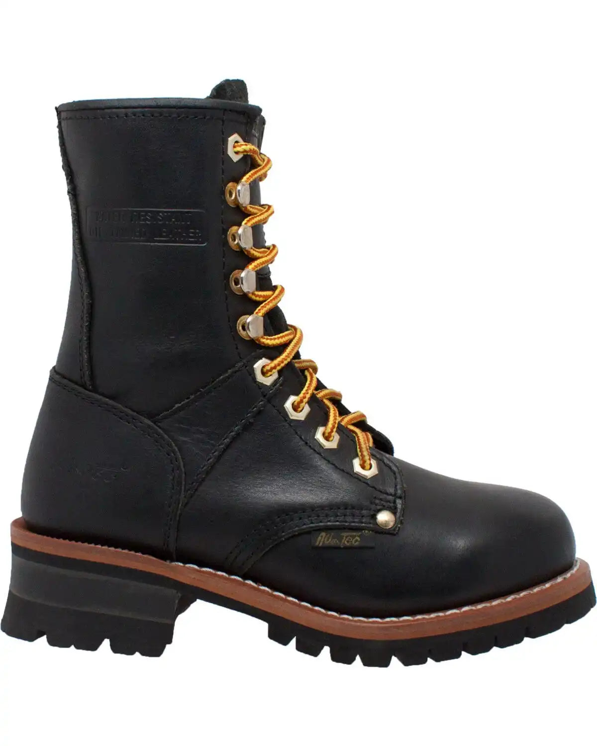 Ad Tec Women's 9" Black Leather Logger Boots - Soft Toe