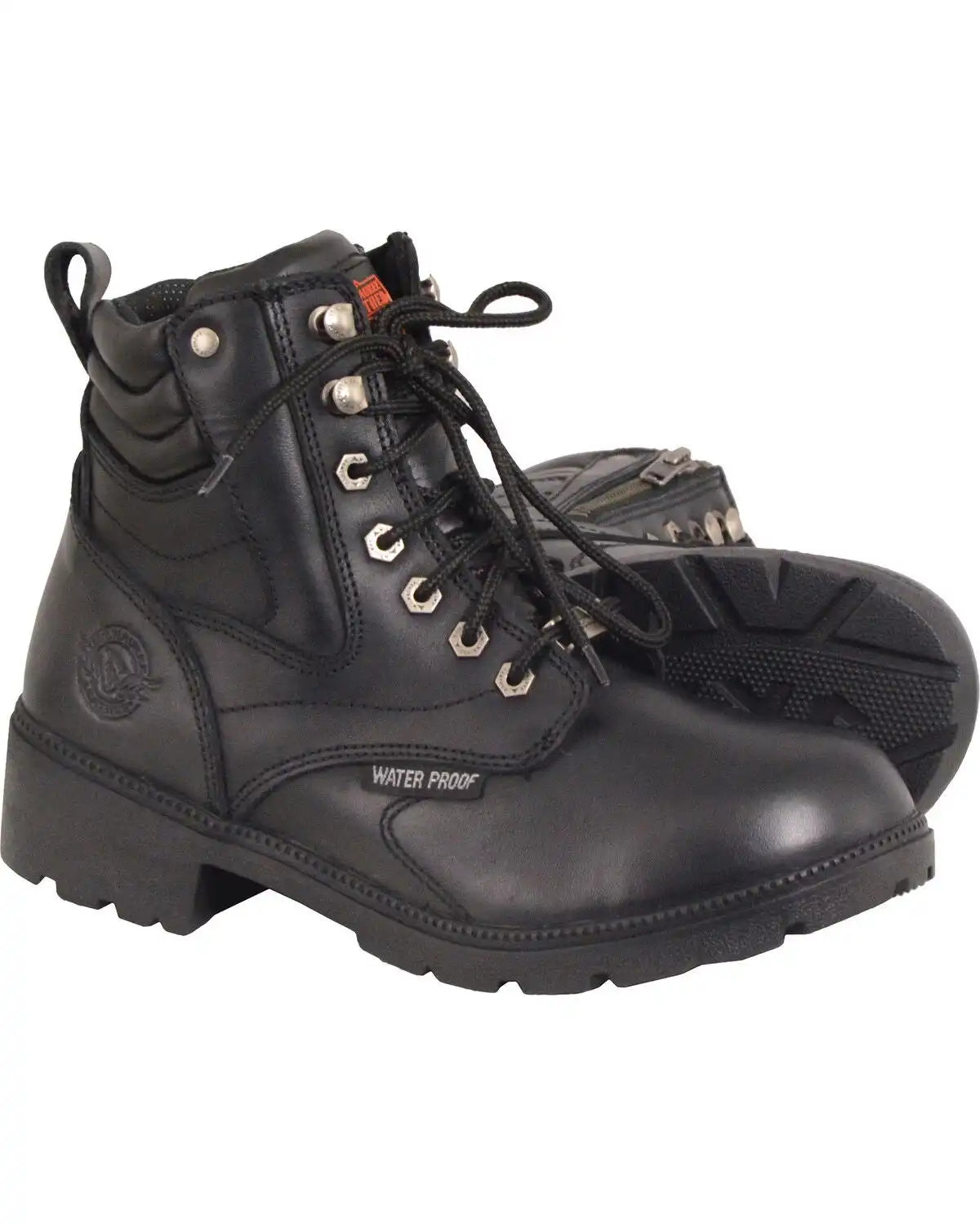 Milwaukee Leather Women's Waterproof Side Zipper Boots - Round Toe