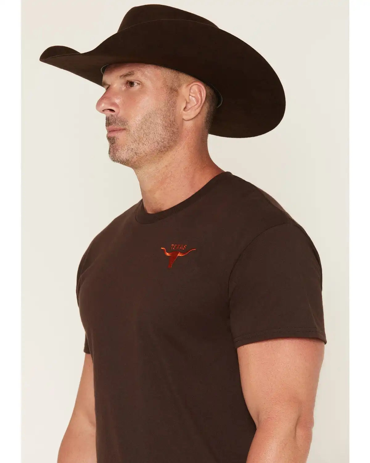 Cody James Men's Texas Long Horn Embroidered Short Sleeve Graphic T-Shirt