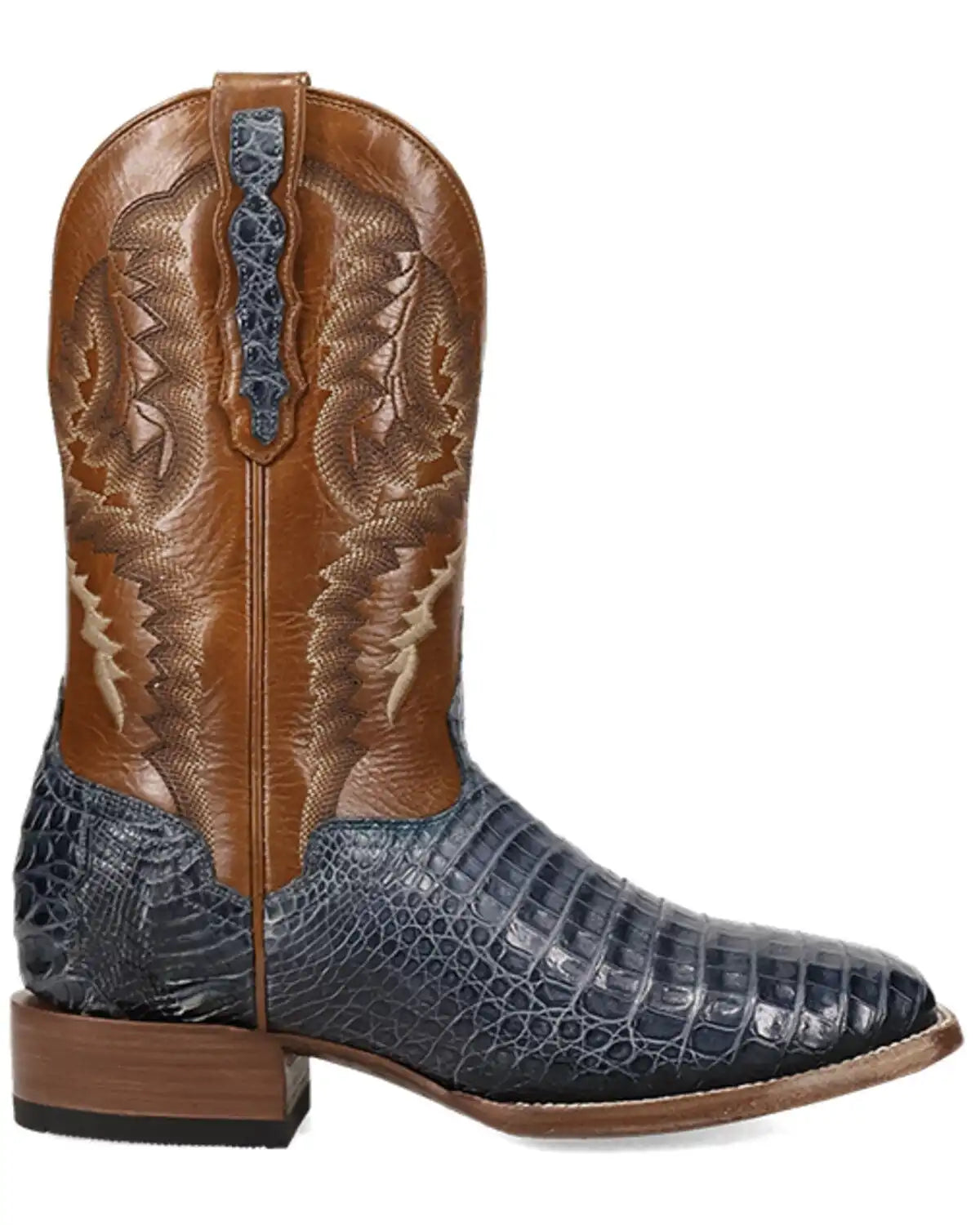 El Dorado Men's Exotic Caiman Belly Western Boots - Broad Square Toe