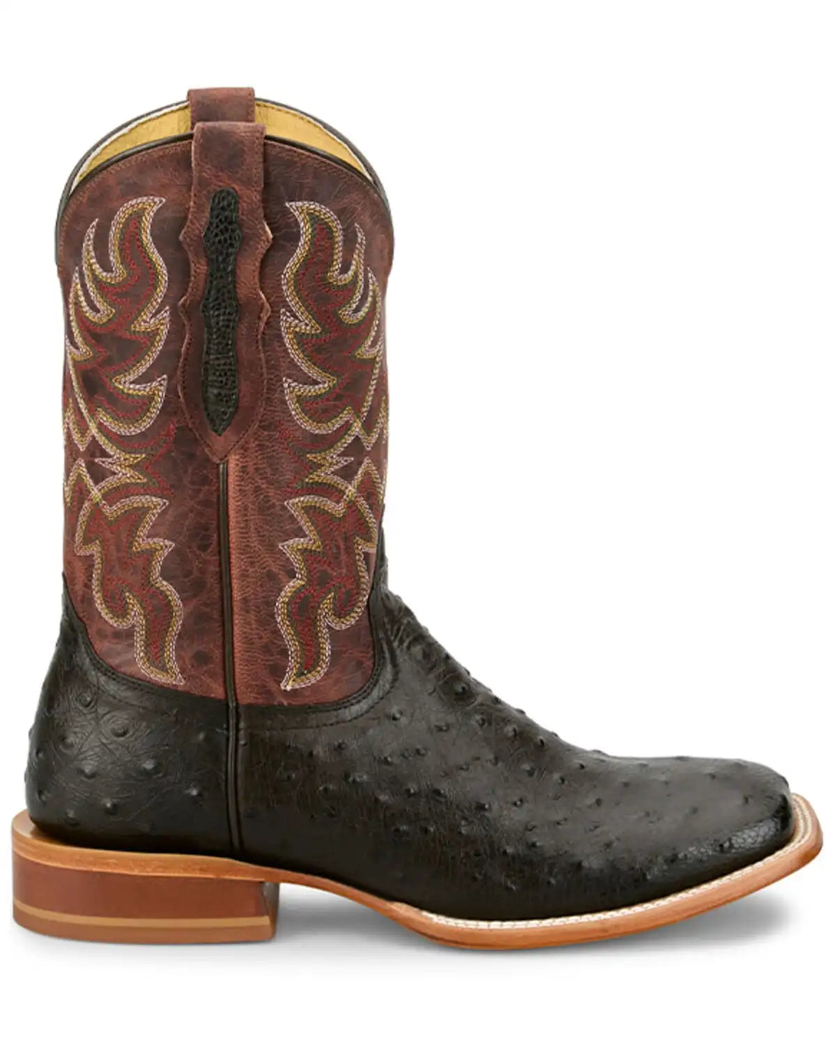 Tony Lama Men's Blaine Exotic Ostrich Western Boots - Broad Square Toe