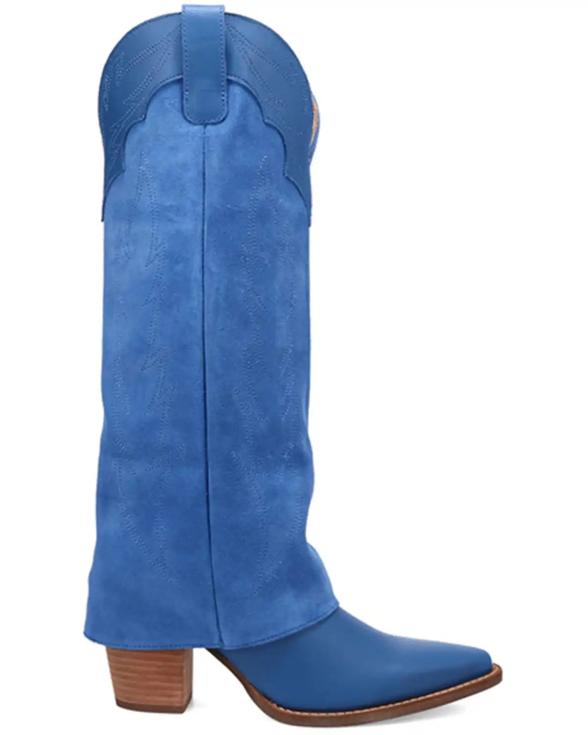 Dingo Women's Cuffed Wild Fire Suede Tall Western Boots - Round Toe