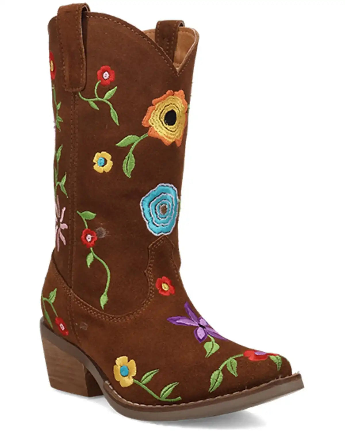 Dingo Little Girls' Flower Power Western Boots - Snip Toe