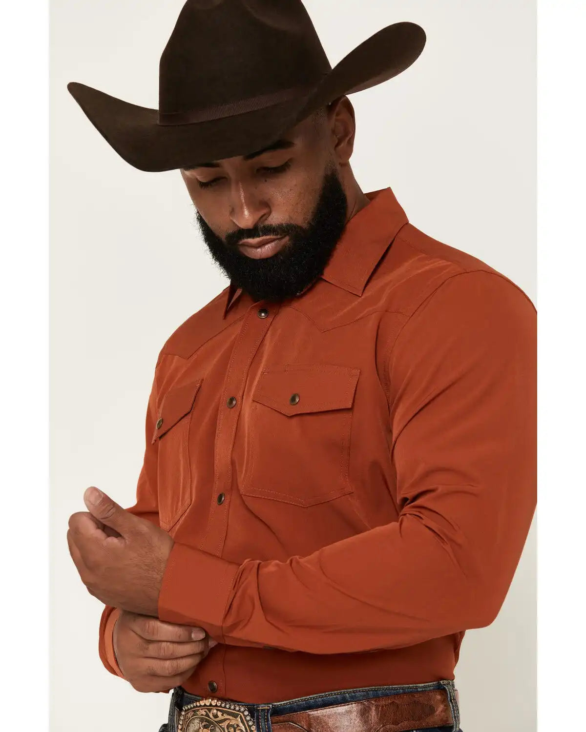 RANK 45® Men's RODEOTEK™ 2.0 Remming Solid Long Sleeve Stretch Performance Shirt