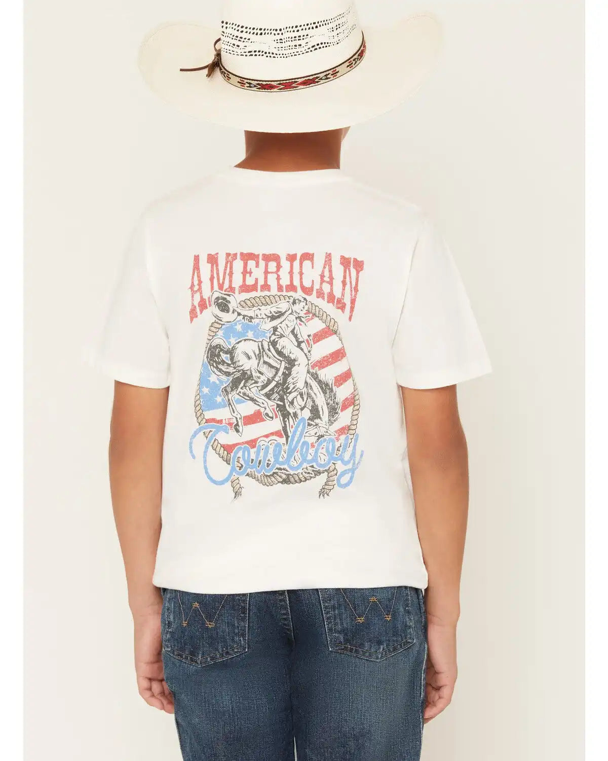 Sable Sky Boys' American Cowboy Short Sleeve Graphic T-Shirt