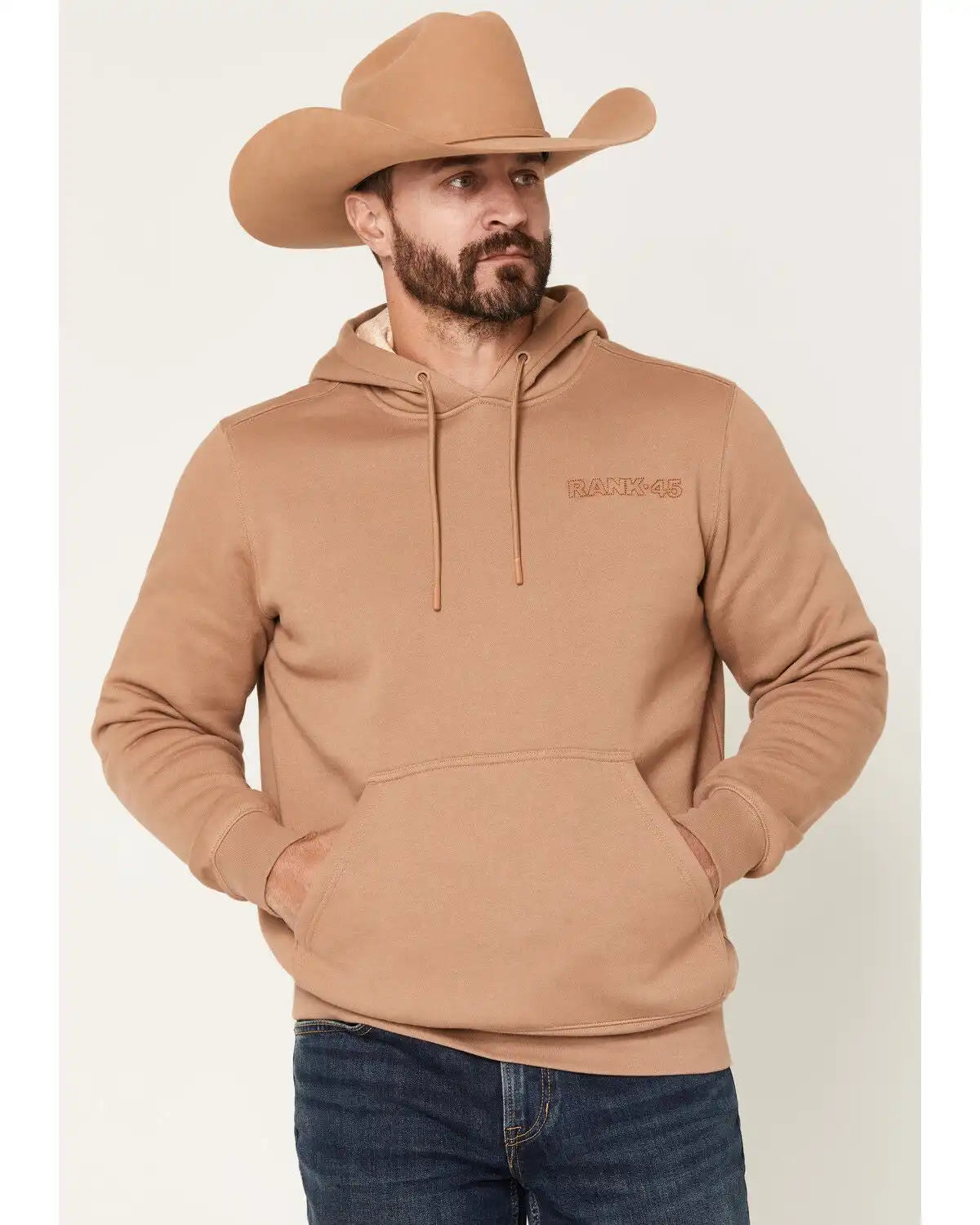 RANK 45® Men's Desert Steer Embroidered Hooded Sweatshirt