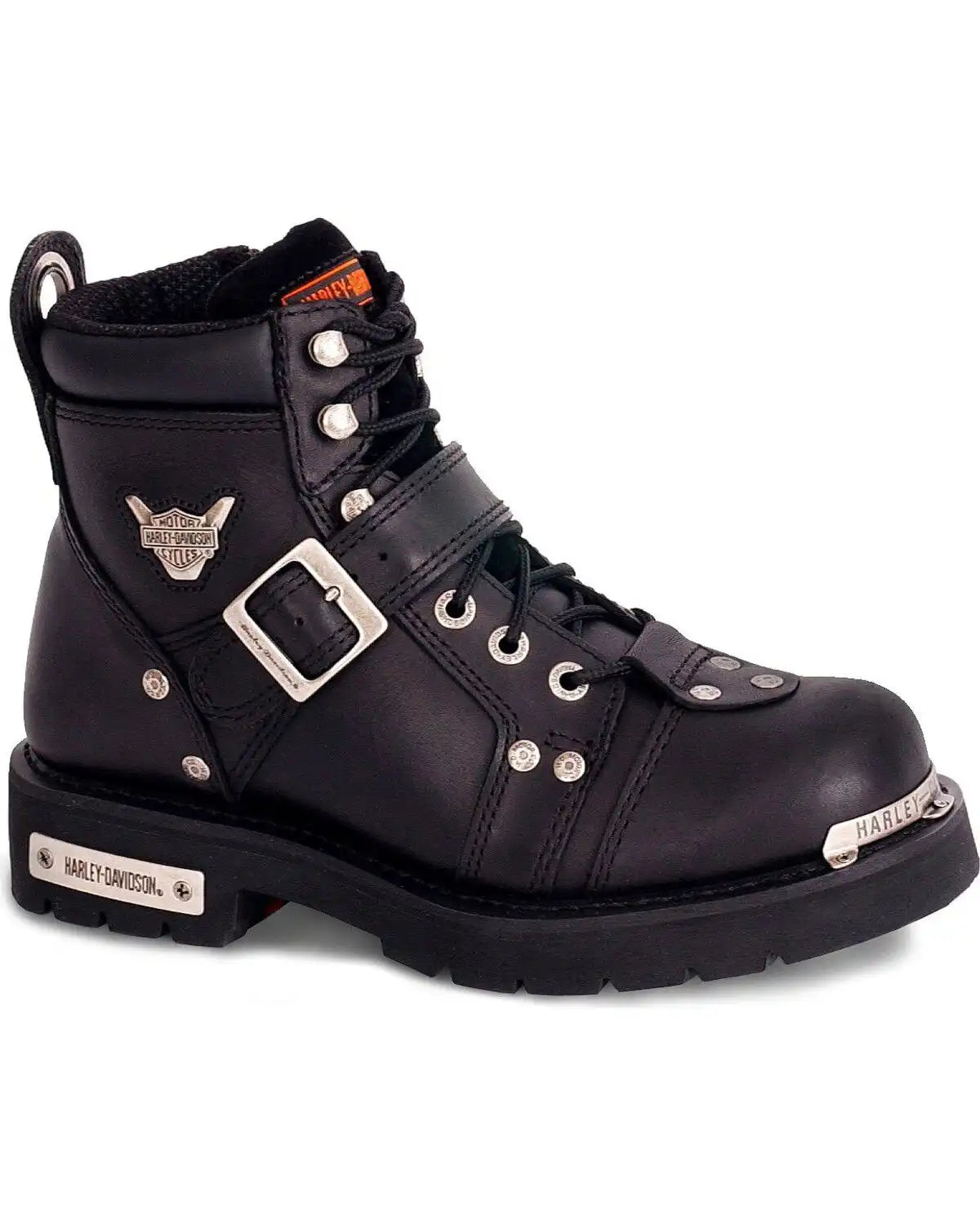 Harley Davidson Brake Buckle Motorcycle Boots - Round Toe