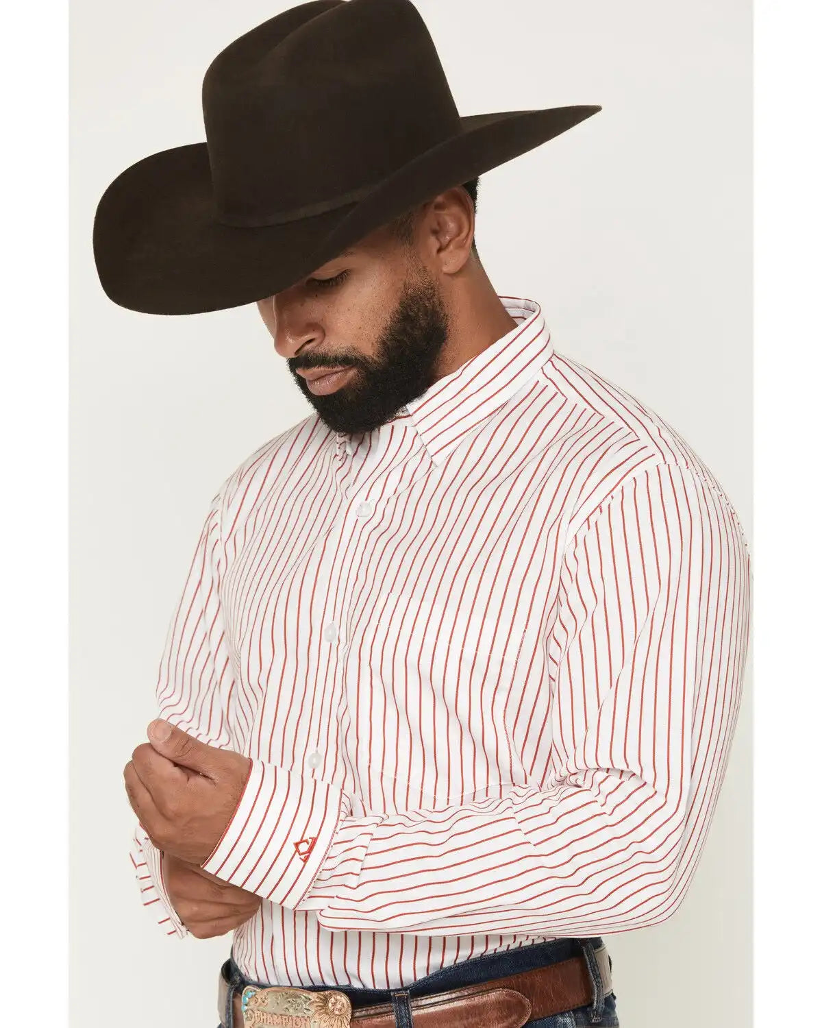 Wrangler X Cody Johnson Men's Striped Long Sleeve Button-Down Western Shirt