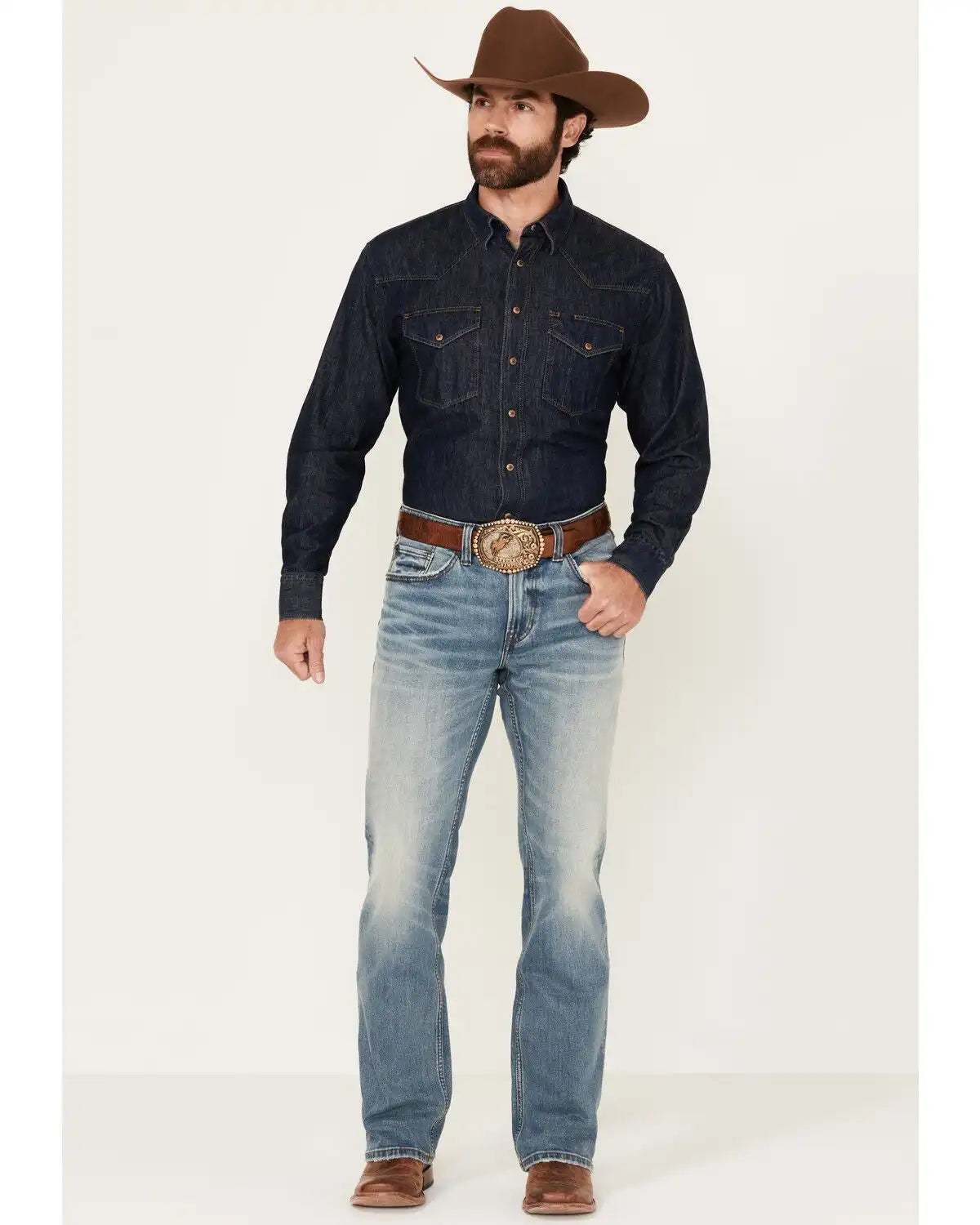 RANK 45® Men's Bodie Wash Trigger Slim Bootcut Performance Stretch Denim Jeans