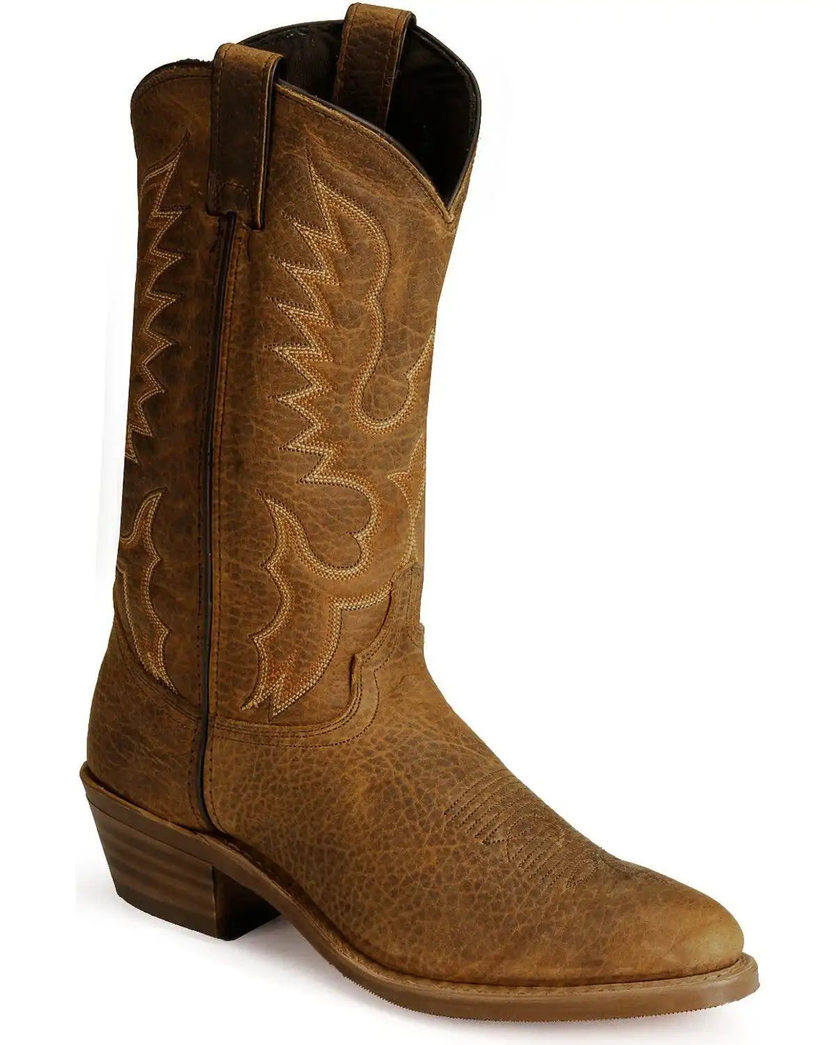 Abilene Men's Bison Leather Western Boots - Round Toe