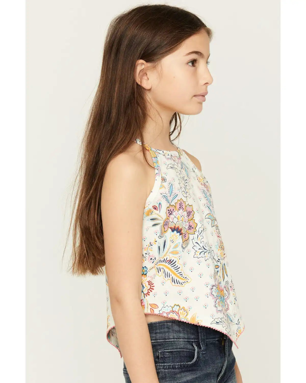 Shyanne Girls' Paisley Print Halter Tank Top