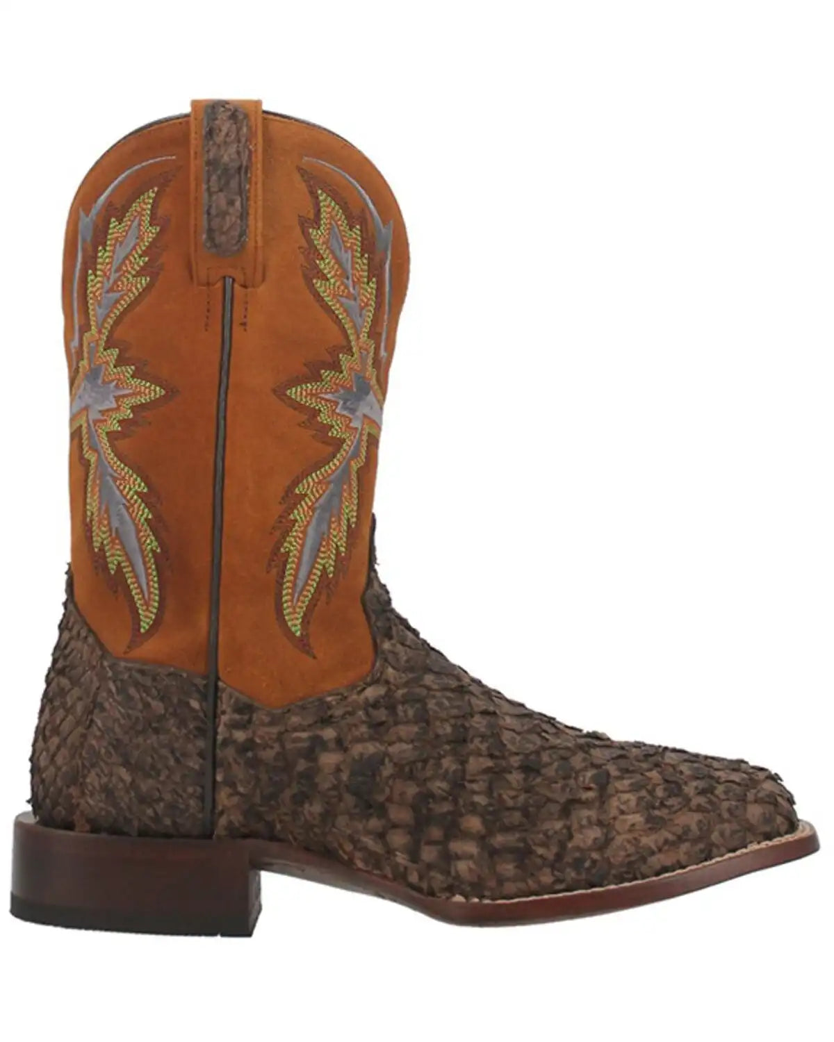 Dan Post Men's Dorsal Exotic Seabass Western Boots - Broad Square Toe