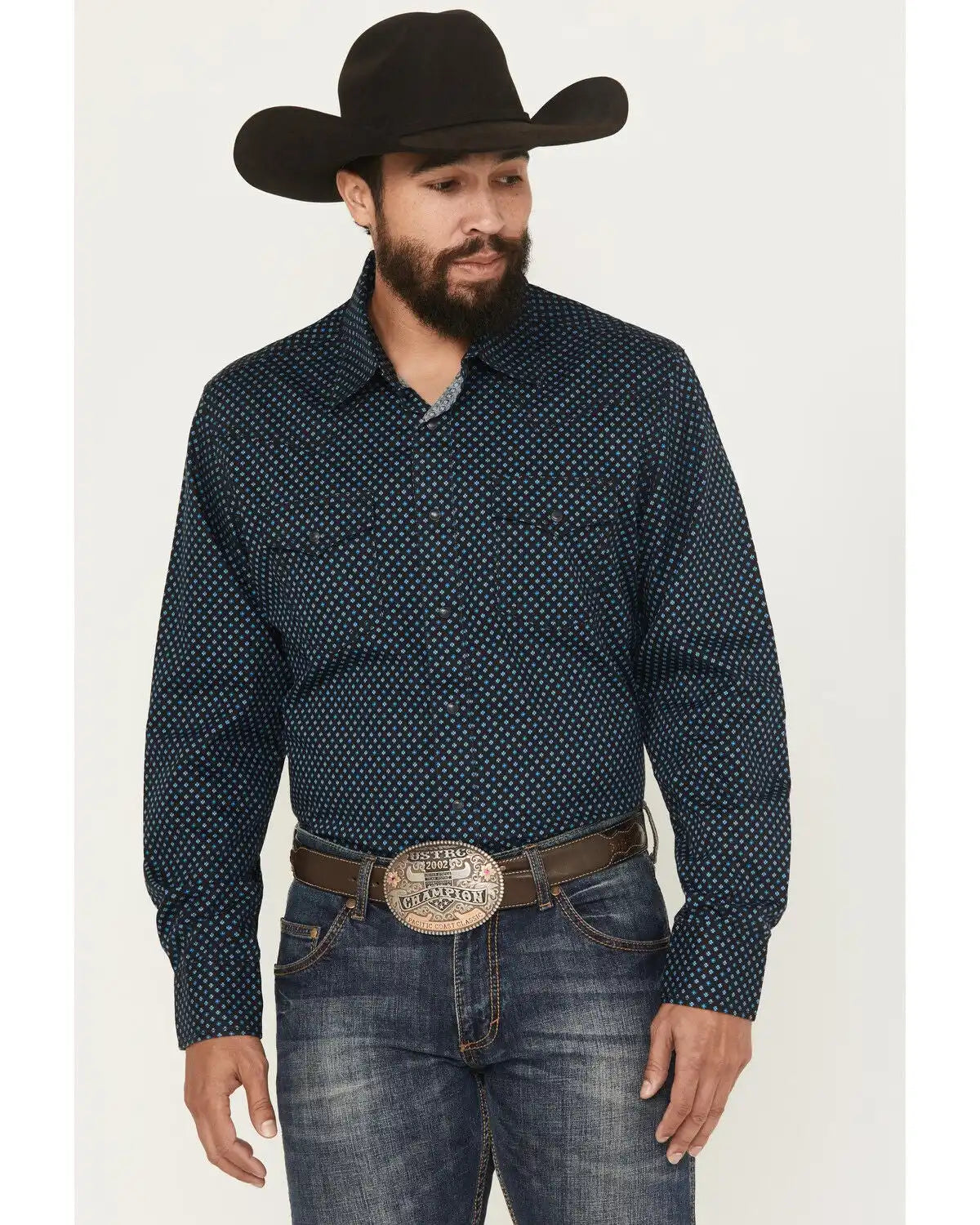 Wrangler Retro Men's Geo Print Long Sleeve Snap Western Shirt