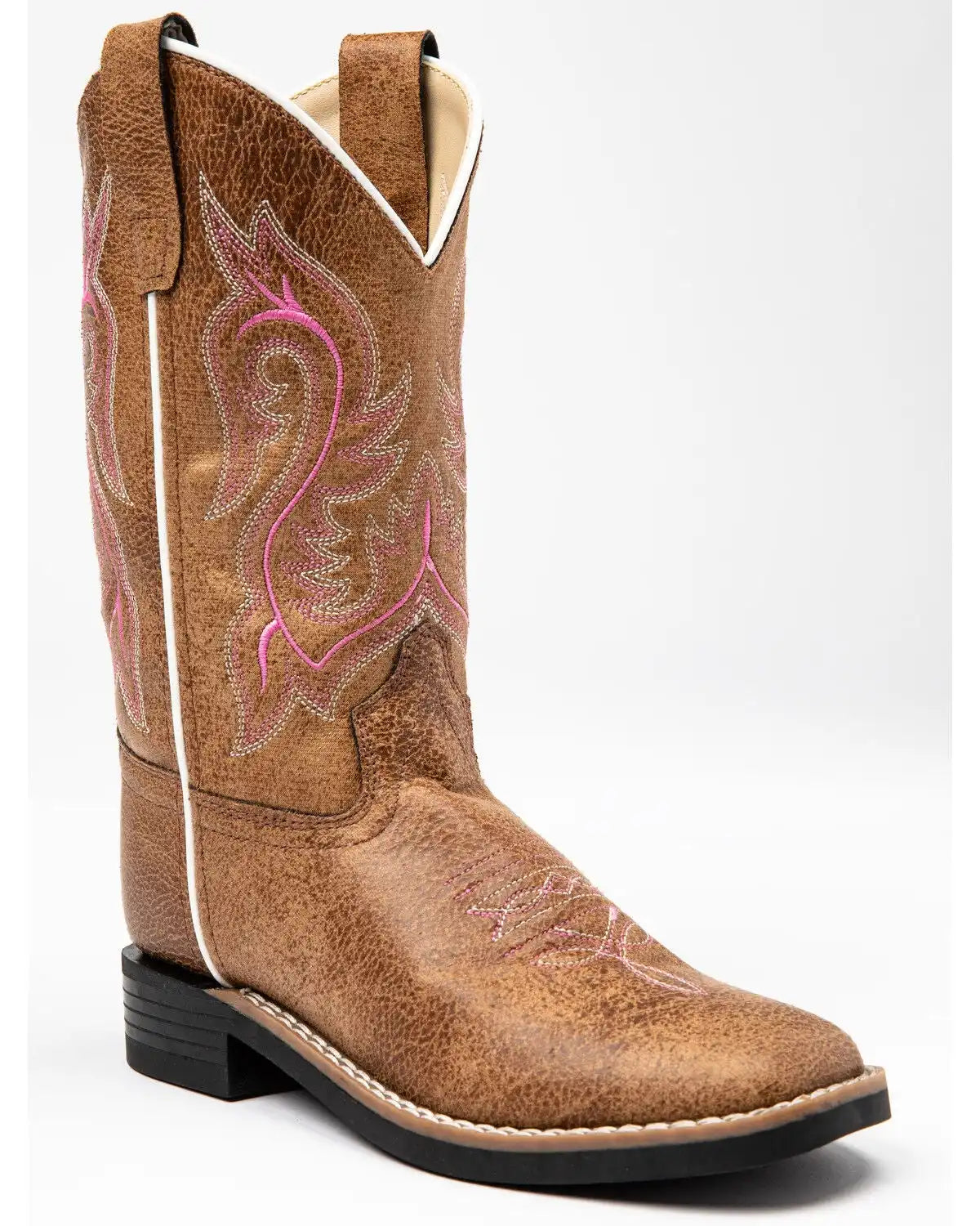 Shyanne Girls' Madison Faux Leather Western Boots - Square Toe
