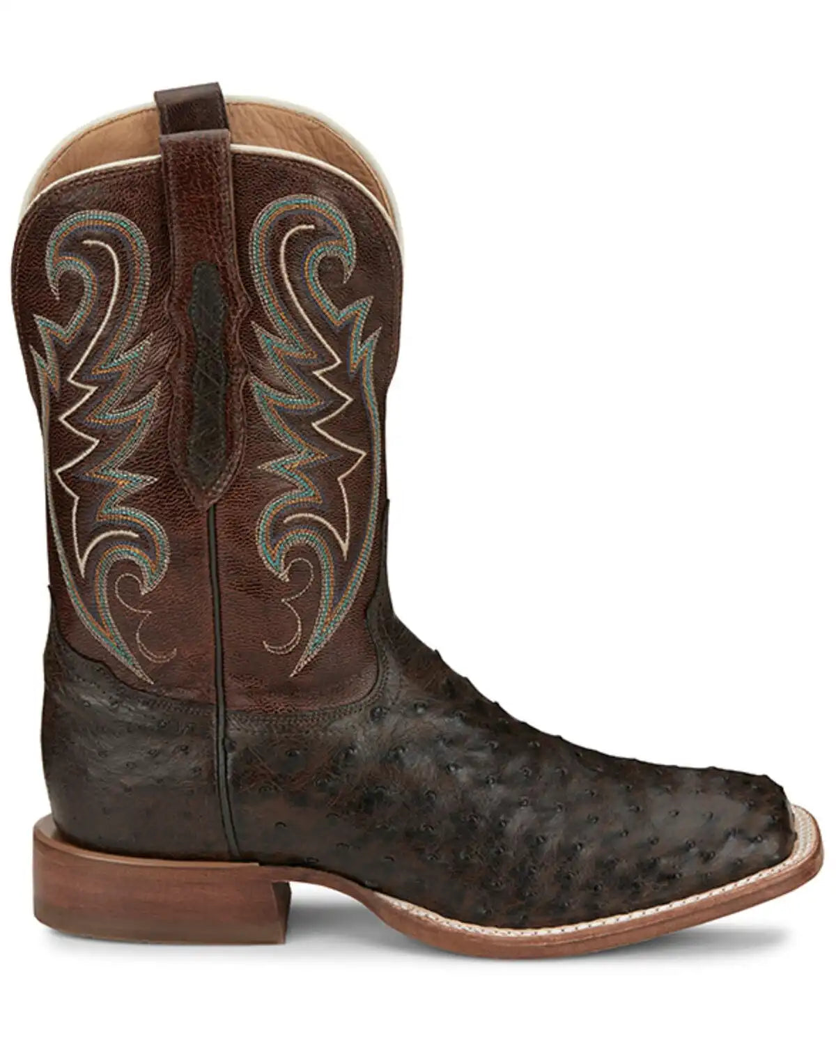 Tony Lama Men's Sienna Exotic Full-Quill Ostrich Western Boots - Broad Square Toe