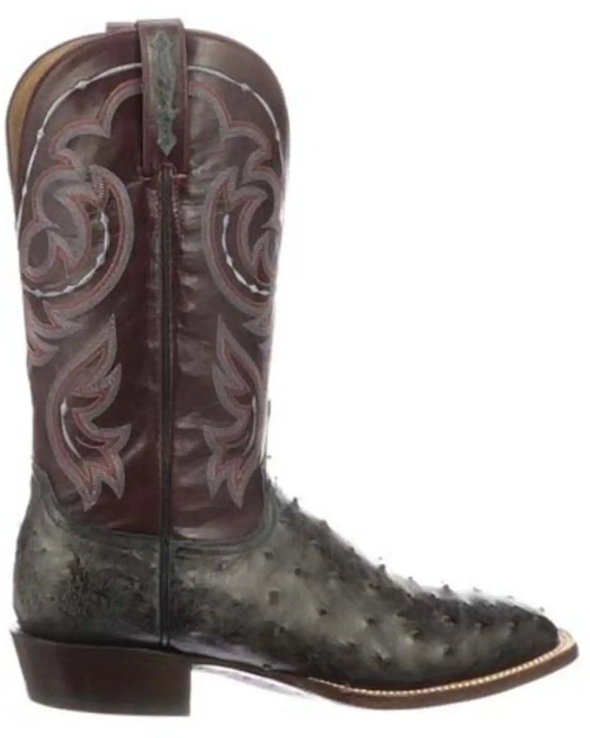Lucchese Men's Harris Full Quill Ostrich Western Boots - Wide Square Toe