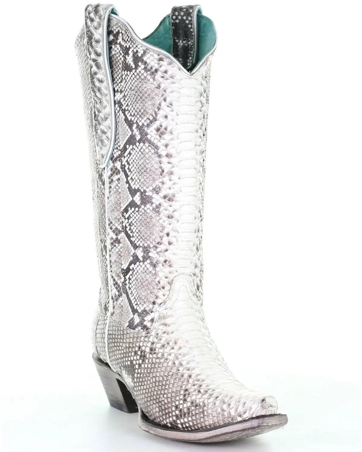 Corral Women's Natural Exotic Python Boots - Snip Toe